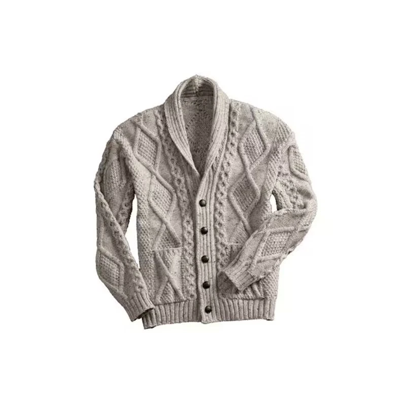 Coiléar Seabhla Olann Merino na bhFear Cardigan