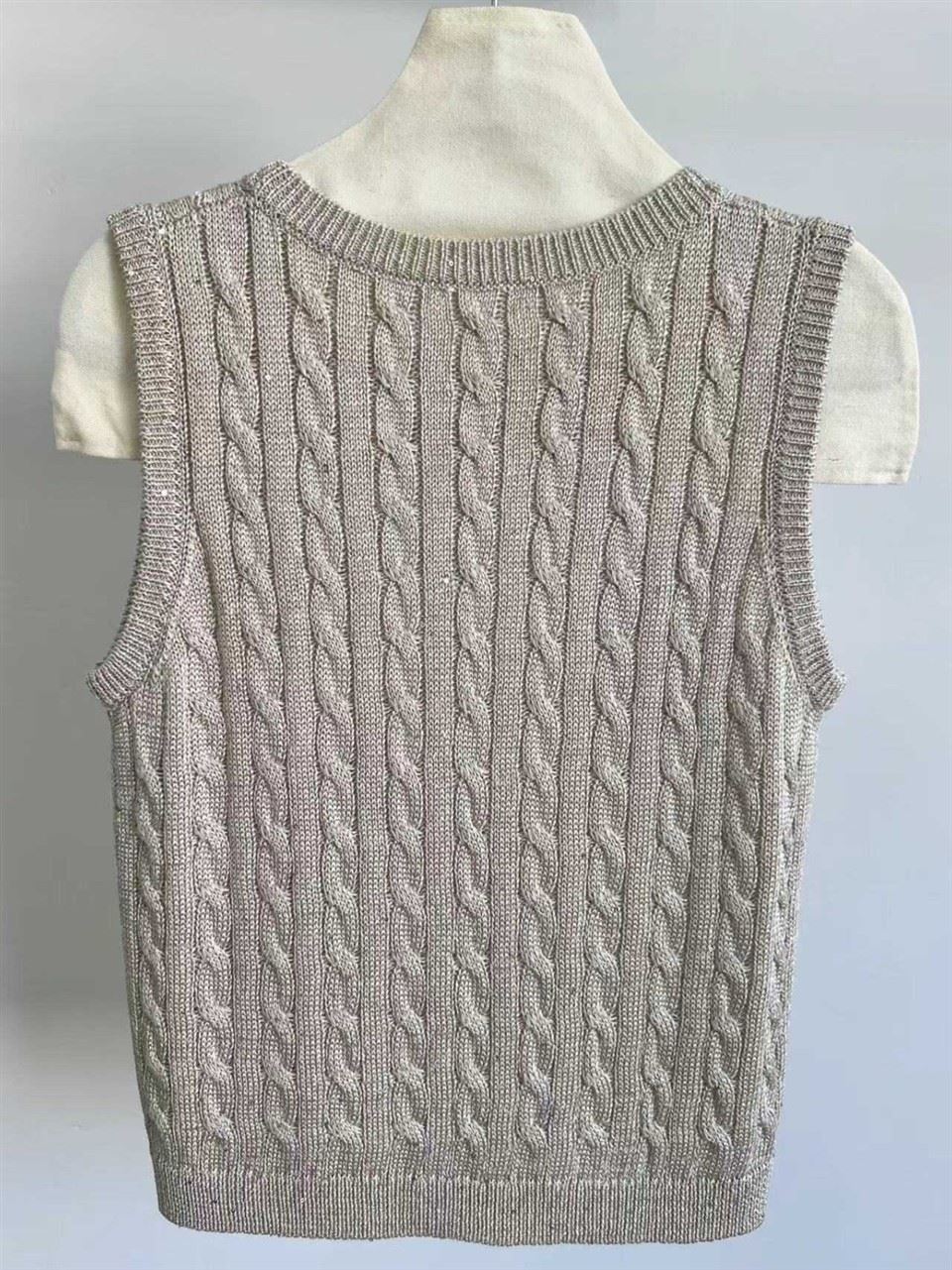 Preppy Grey Crewneck Knitted Vest