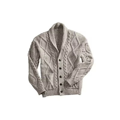 Coiléar Seabhla Olann Merino na bhFear Cardigan