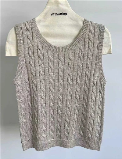 Veist Chniotáilte Crewneck Preppy Grey