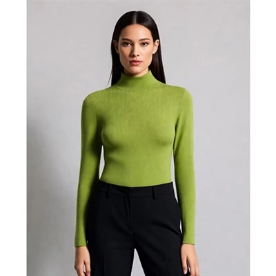 Turtlenecks Cniotála Dearthóir Ban Ribbed